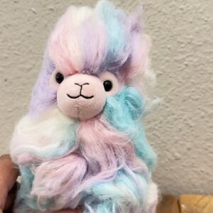 Jellycat Rainbow Pastel Fluffy Alpaca Plush Toy Small